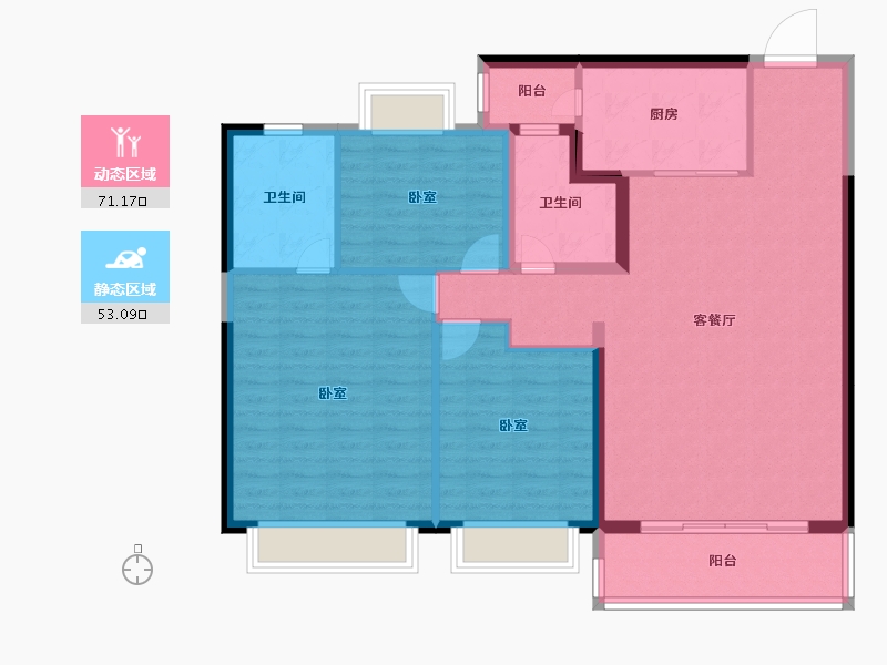 河北省-邯郸市-恒大绿洲-113.03-户型库-动静分区