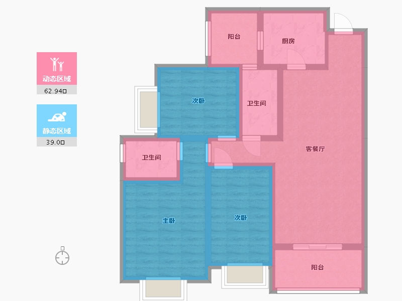 贵州省-贵阳市-修文鹭岛国际-89.52-户型库-动静分区