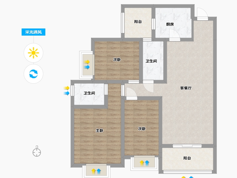 贵州省-贵阳市-修文鹭岛国际-89.52-户型库-采光通风