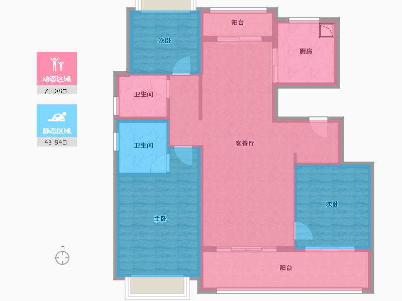 四川省-成都市-昆明恒大国际健康城-104.28-户型库-动静分区