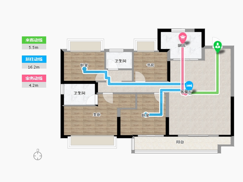 贵州省-遵义市-美的云熙府-102.40-户型库-动静线