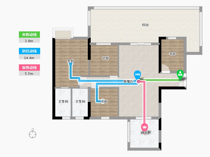 贵州省-贵阳市-中环国际阅湖-119.58-户型库-动静线