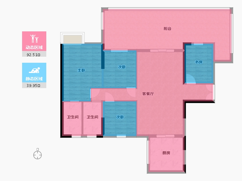 贵州省-贵阳市-中环国际阅湖-119.58-户型库-动静分区