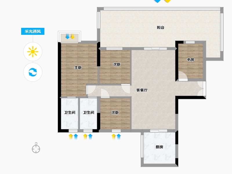 贵州省-贵阳市-中环国际阅湖-119.58-户型库-采光通风