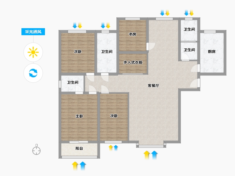 河北省-保定市-泽龙阳光国际-155.30-户型库-采光通风