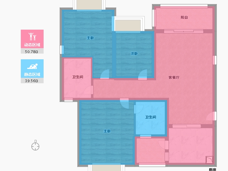 四川省-成都市-昆明恒大国际健康城-79.26-户型库-动静分区