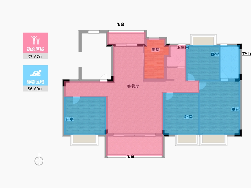 贵州省-遵义市-碧桂园云著名邸-111.99-户型库-动静分区