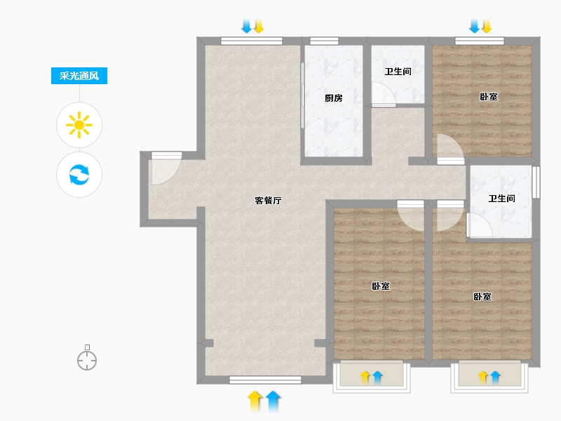 河北省-保定市-尚熙城-108.00-户型库-采光通风