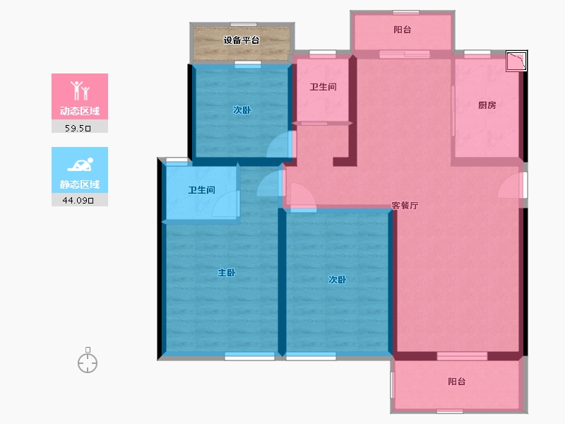 安徽省-六安市-柏庄春暖花开-95.04-户型库-动静分区