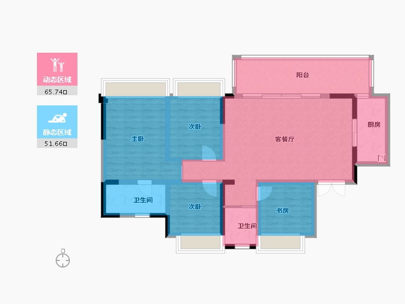 贵州省-贵阳市-贵阳融创城-104.73-户型库-动静分区