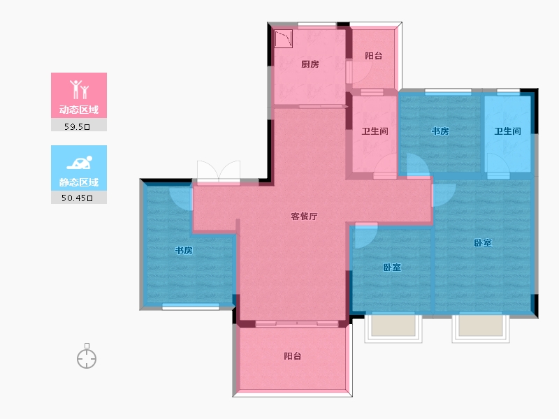 四川省-成都市-金科博翠湾-97.70-户型库-动静分区