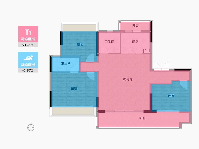 贵州省-遵义市-美的云熙府-100.00-户型库-动静分区