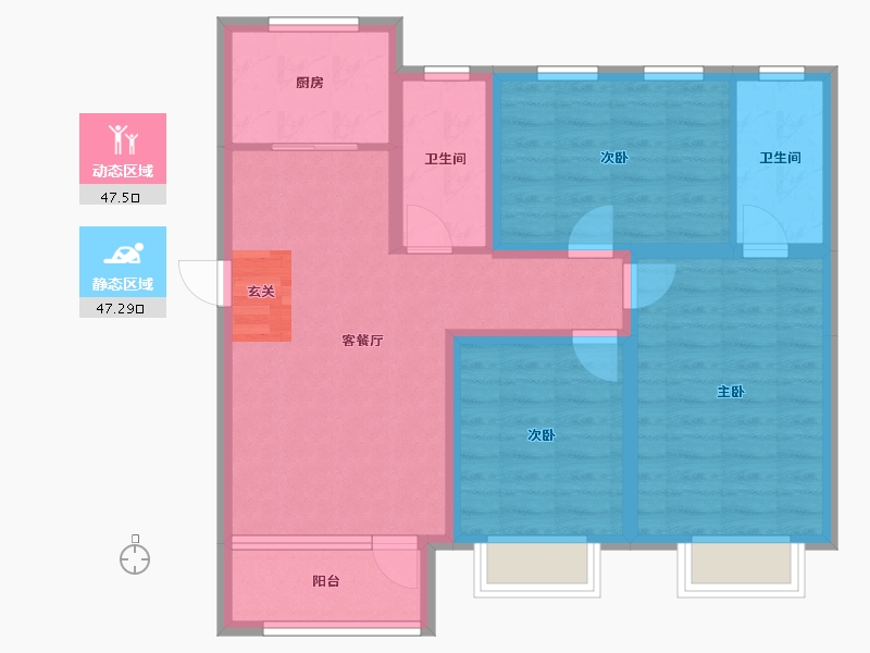 河北省-邢台市-邢台万腾观澜城-84.03-户型库-动静分区