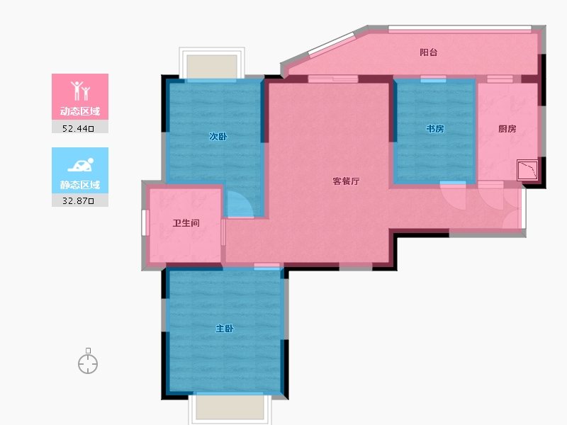 贵州省-贵阳市-贵阳地铁清水湾-74.51-户型库-动静分区