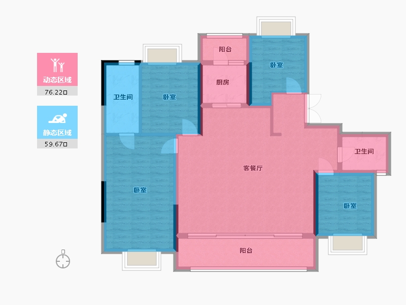 四川省-成都市-中南华宇君启-123.29-户型库-动静分区