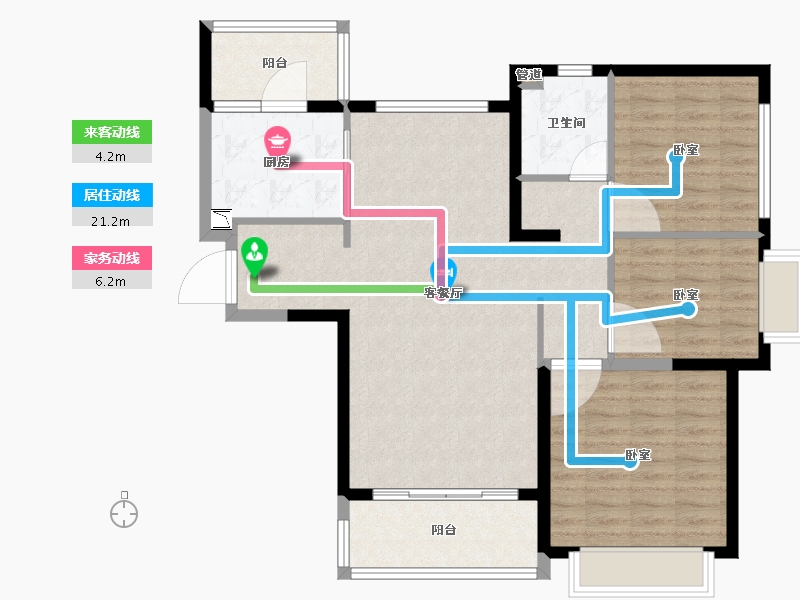 河北省-邯郸市-邯郸恒大悦府-96.01-户型库-动静线