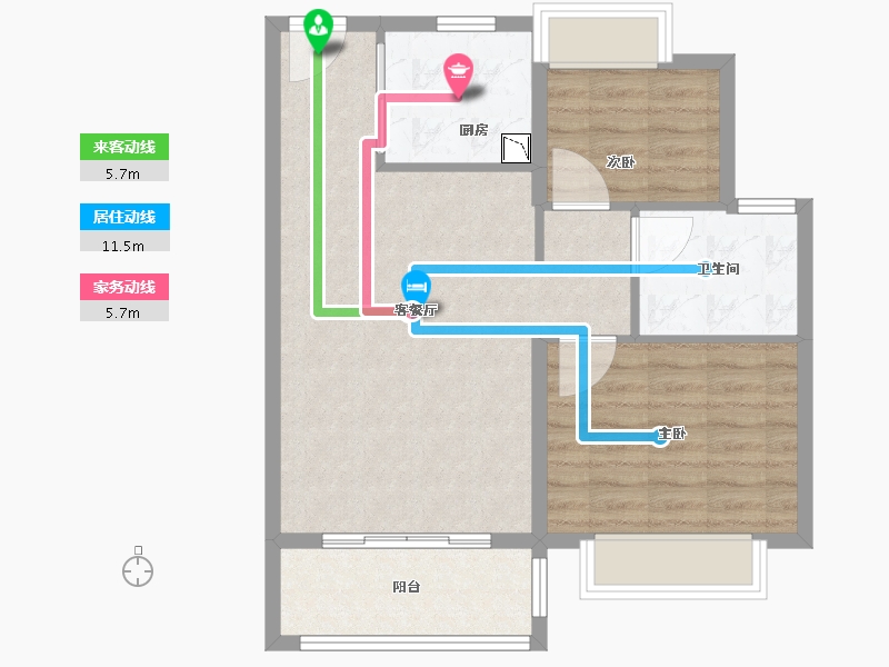 四川省-成都市-昆明恒大国际健康城-68.14-户型库-动静线