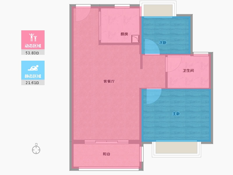 四川省-成都市-昆明恒大国际健康城-68.14-户型库-动静分区