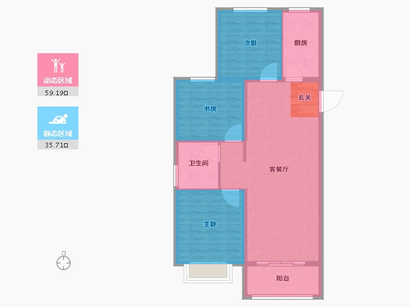 河北省-邢台市-中鼎麒麟瑞-86.00-户型库-动静分区