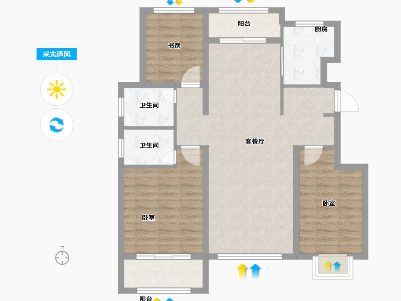 河北省-保定市-印象城滨江悦-89.88-户型库-采光通风