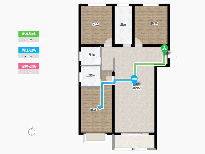 河北省-保定市-璟秀园-108.95-户型库-动静线