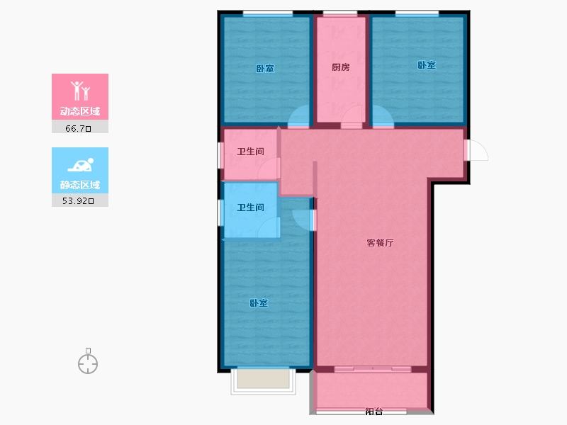 河北省-保定市-璟秀园-108.95-户型库-动静分区