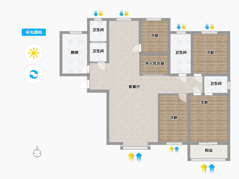 河北省-保定市-泽龙阳光国际-153.10-户型库-采光通风