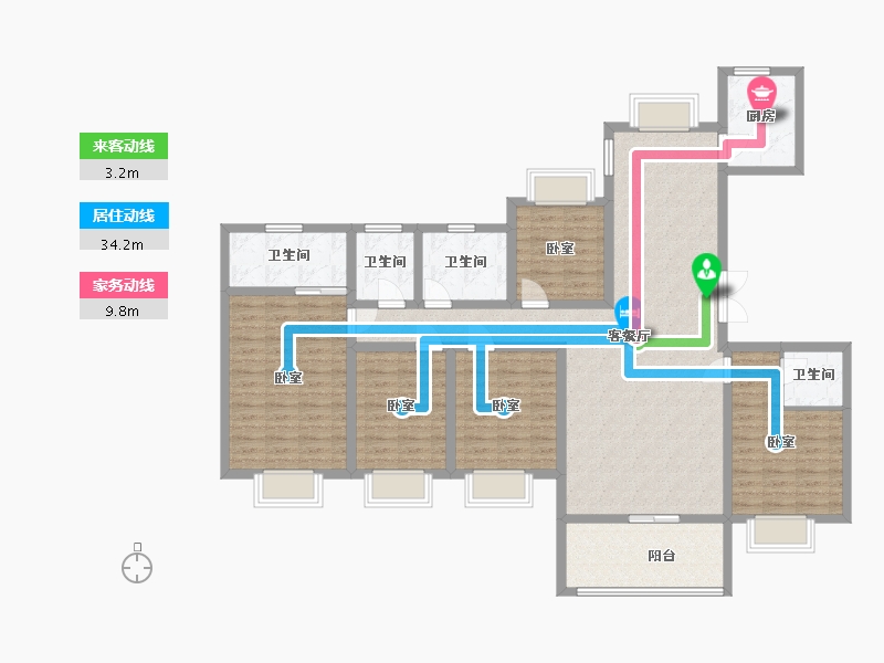 云南省-昆明市-旅泰荷樾-138.28-户型库-动静线