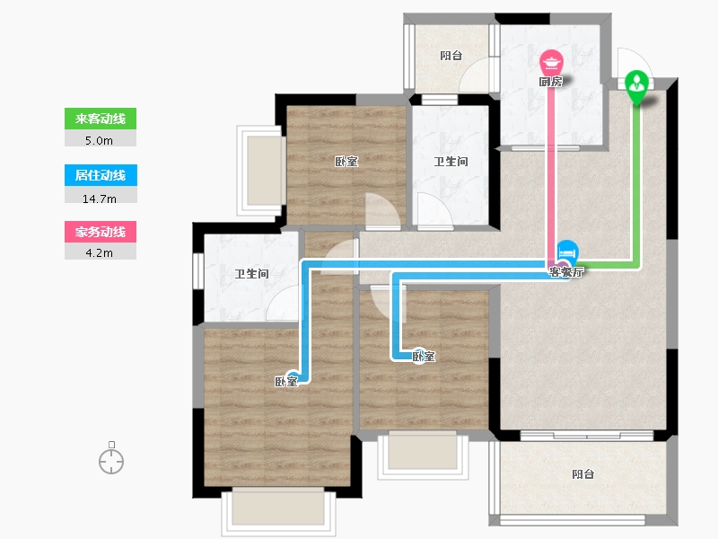 四川省-成都市-成都恒大滨河左岸-82.05-户型库-动静线