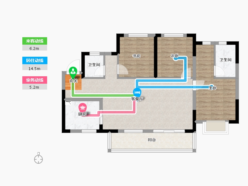 四川省-成都市-天府孔雀城-85.96-户型库-动静线