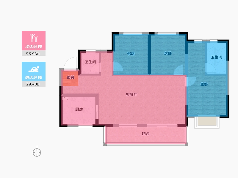 四川省-成都市-天府孔雀城-85.96-户型库-动静分区