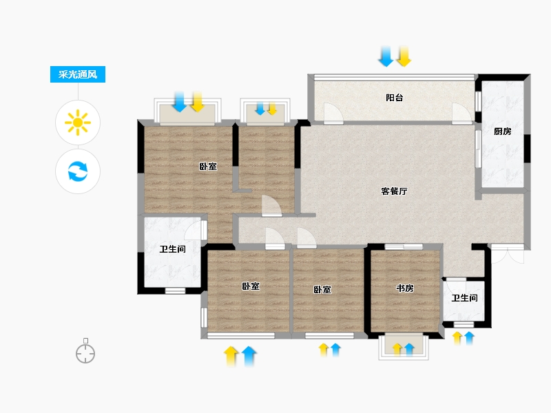 四川省-成都市-成都长虹天樾-121.67-户型库-采光通风