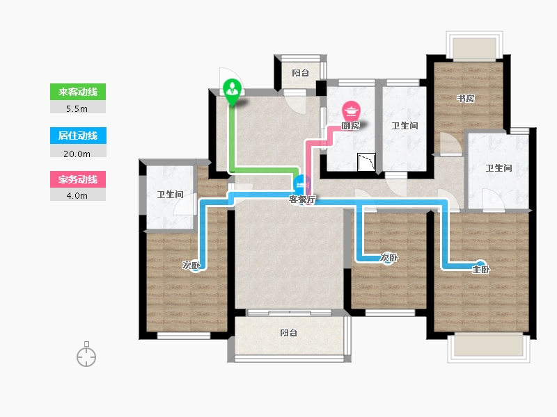 湖南省-长沙市-正荣滨江紫阙台-103.61-户型库-动静线