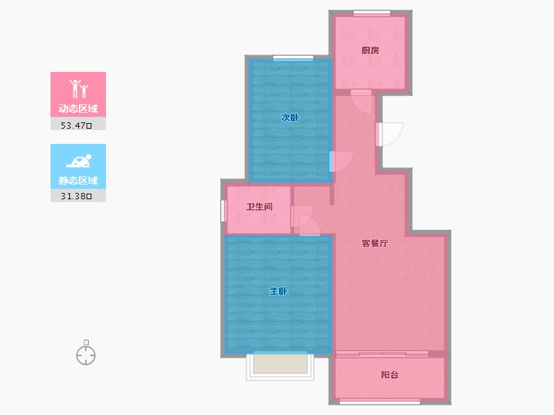 河北省-保定市-鹏润原著-76.00-户型库-动静分区