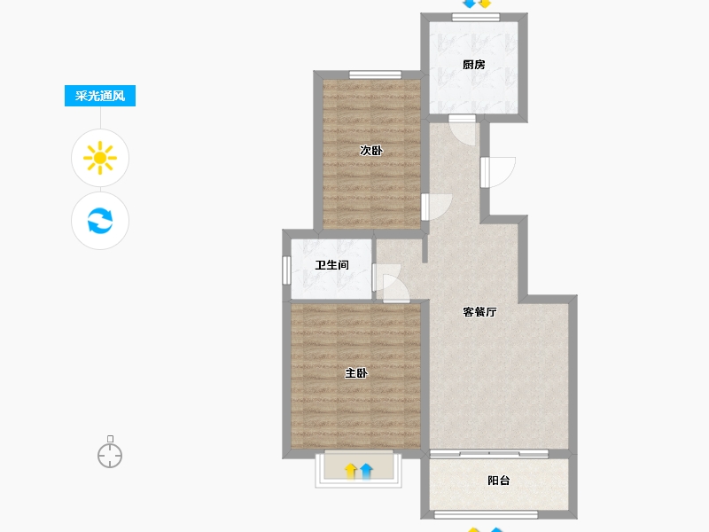 河北省-保定市-鹏润原著-76.00-户型库-采光通风