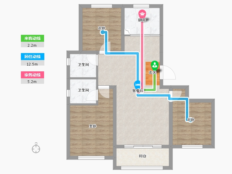 河北省-邢台市-中豪熙湖悦府-76.53-户型库-动静线