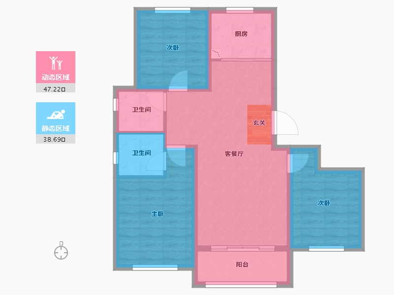 河北省-邢台市-中豪熙湖悦府-76.53-户型库-动静分区