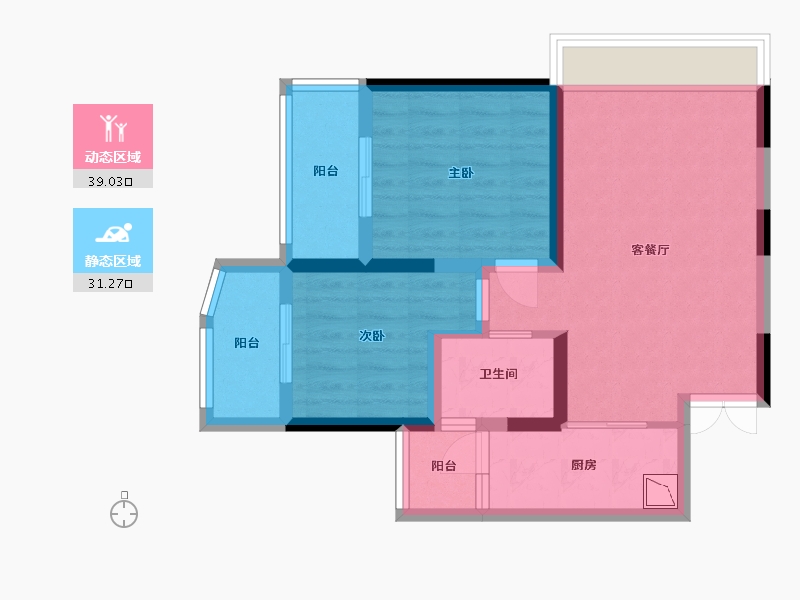 贵州省-贵阳市-贵阳地铁清水湾-61.35-户型库-动静分区