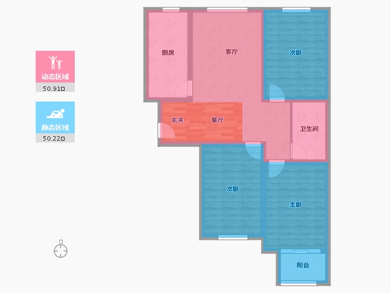 河北省-保定市-紫竹苑-90.35-户型库-动静分区