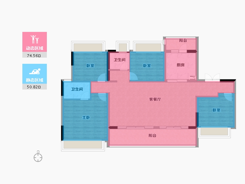 贵州省-遵义市-美的悦江府-112.43-户型库-动静分区