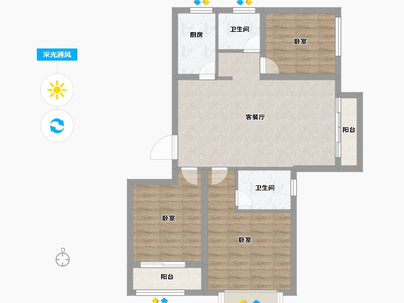 河北省-保定市-印象城滨江悦-73.95-户型库-采光通风