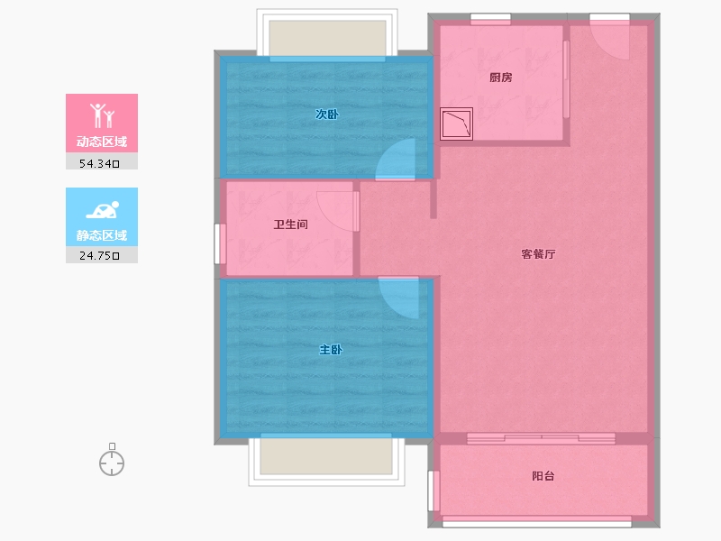 四川省-成都市-昆明恒大国际健康城-71.30-户型库-动静分区