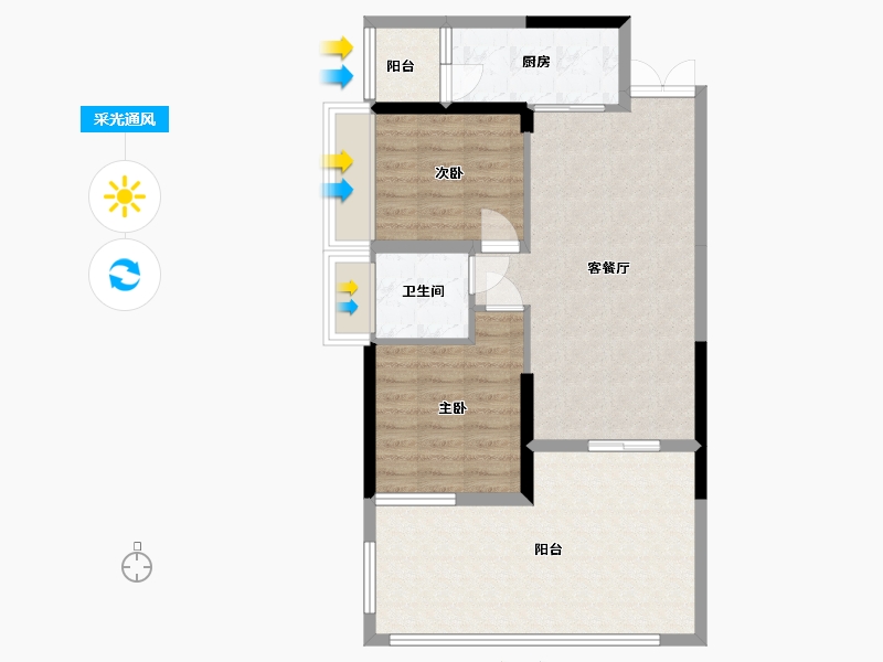 贵州省-贵阳市-中环国际阅湖-78.81-户型库-采光通风