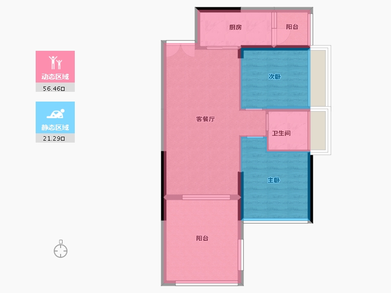 贵州省-贵阳市-中环国际阅湖-70.02-户型库-动静分区