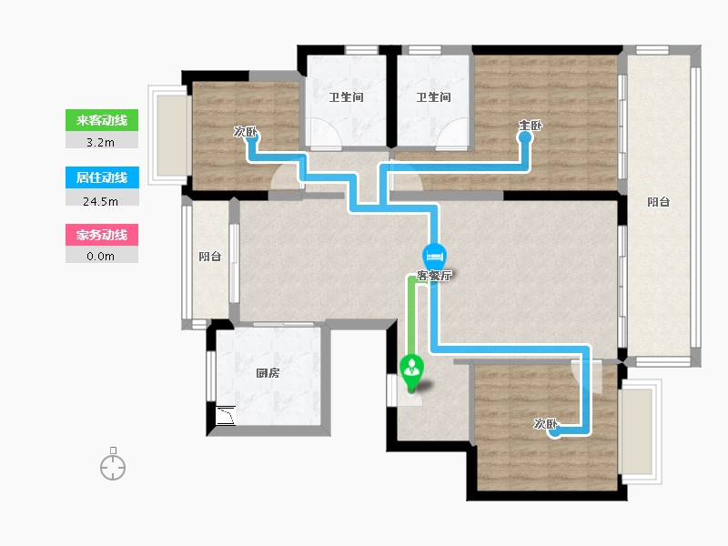 四川省-成都市-昆明恒大国际健康城-103.15-户型库-动静线