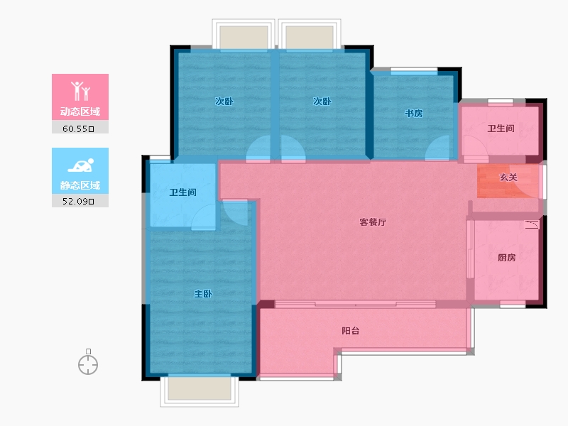 四川省-成都市-蓝光长岛城-100.91-户型库-动静分区