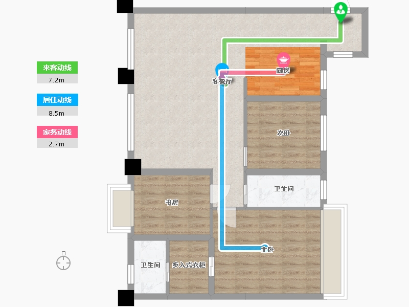 贵州省-贵阳市-亨特山屿湖-85.83-户型库-动静线