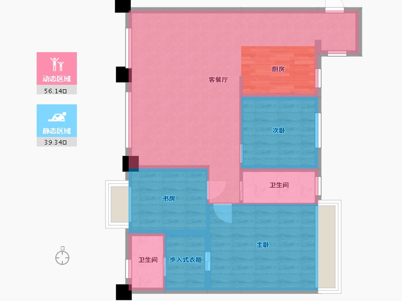 贵州省-贵阳市-亨特山屿湖-85.83-户型库-动静分区