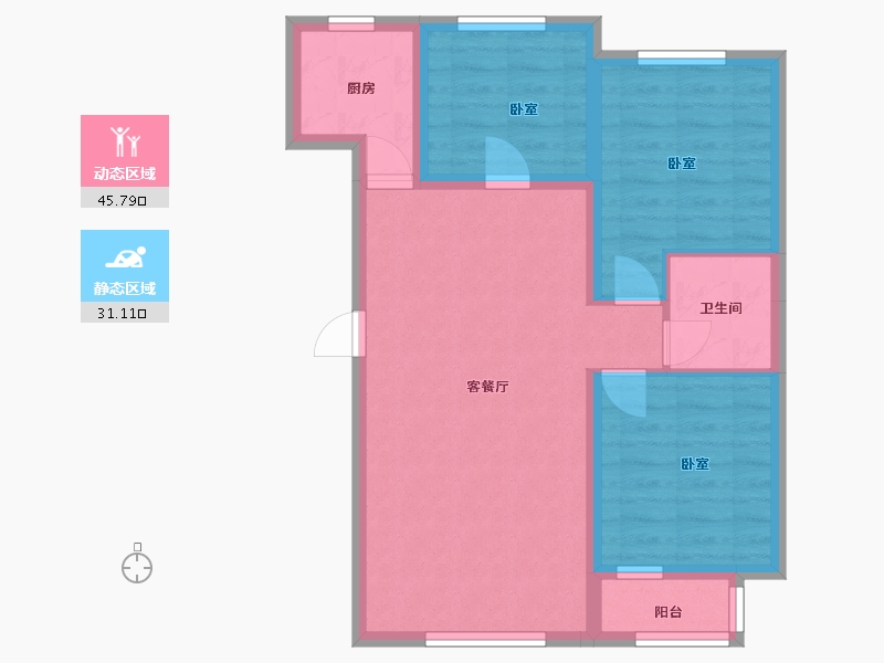 河北省-邢台市-万象公馆-68.18-户型库-动静分区