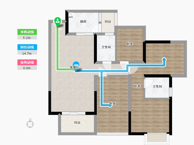 四川省-成都市-百悦城国际社区-93.47-户型库-动静线